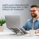 Base Suporte Para Pc Notebook Alumínio Portátil Articulado Dobrável Tablet Laptop Mesa Davely - Imagem 2