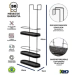 Suporte de Banheiro Shampoo Para Box 3 Andares Sem Furo e Não Enferruja - Imagem 5